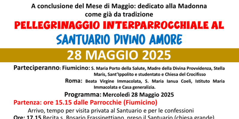 Pellegrinaggio interparrocchiale al Santuario del Divino Amore