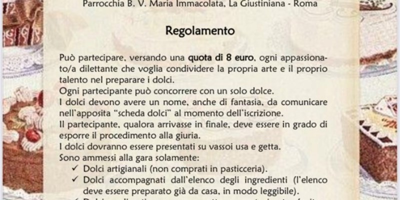 1ª edizione della Gara di dolci