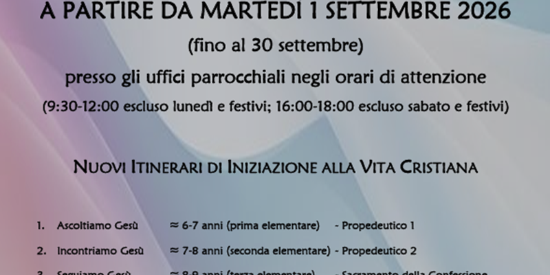 Adesioni al catechismo 2026-2027