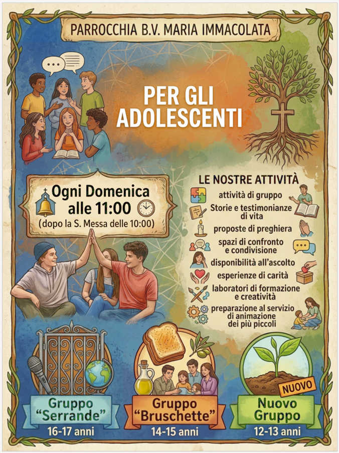Gruppi per adolescenti 2026/2027