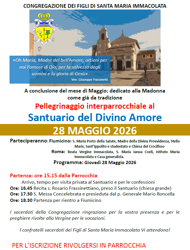 Pellegrinaggio al Santuario del Divino Amore